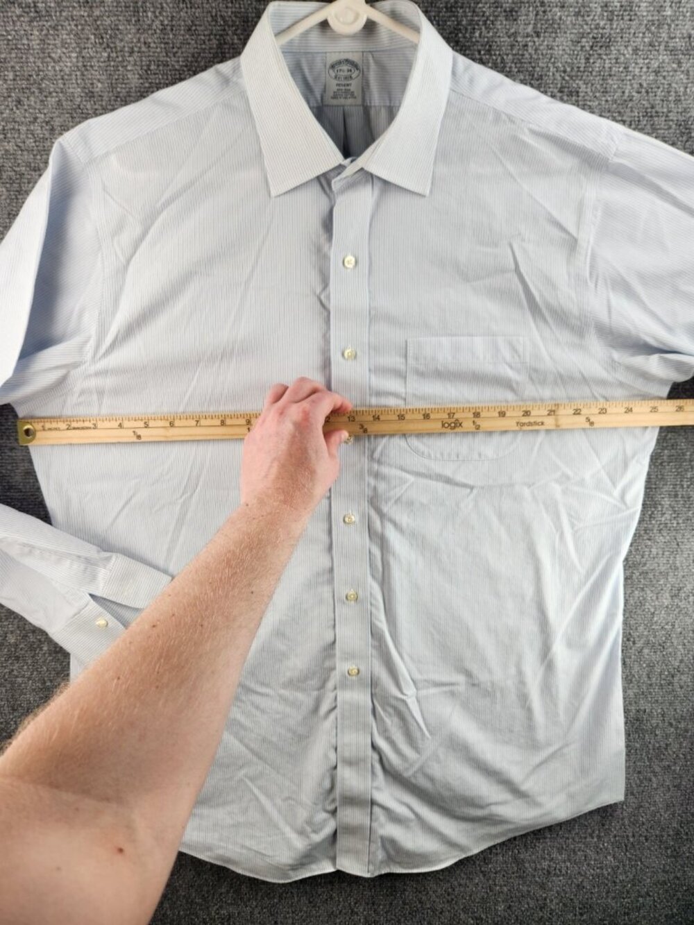 Brooks Brothers 17.5 34 Regent Non Iron Shirt Long Sleeve Button Up Men Cotton - Picture 13 of 16